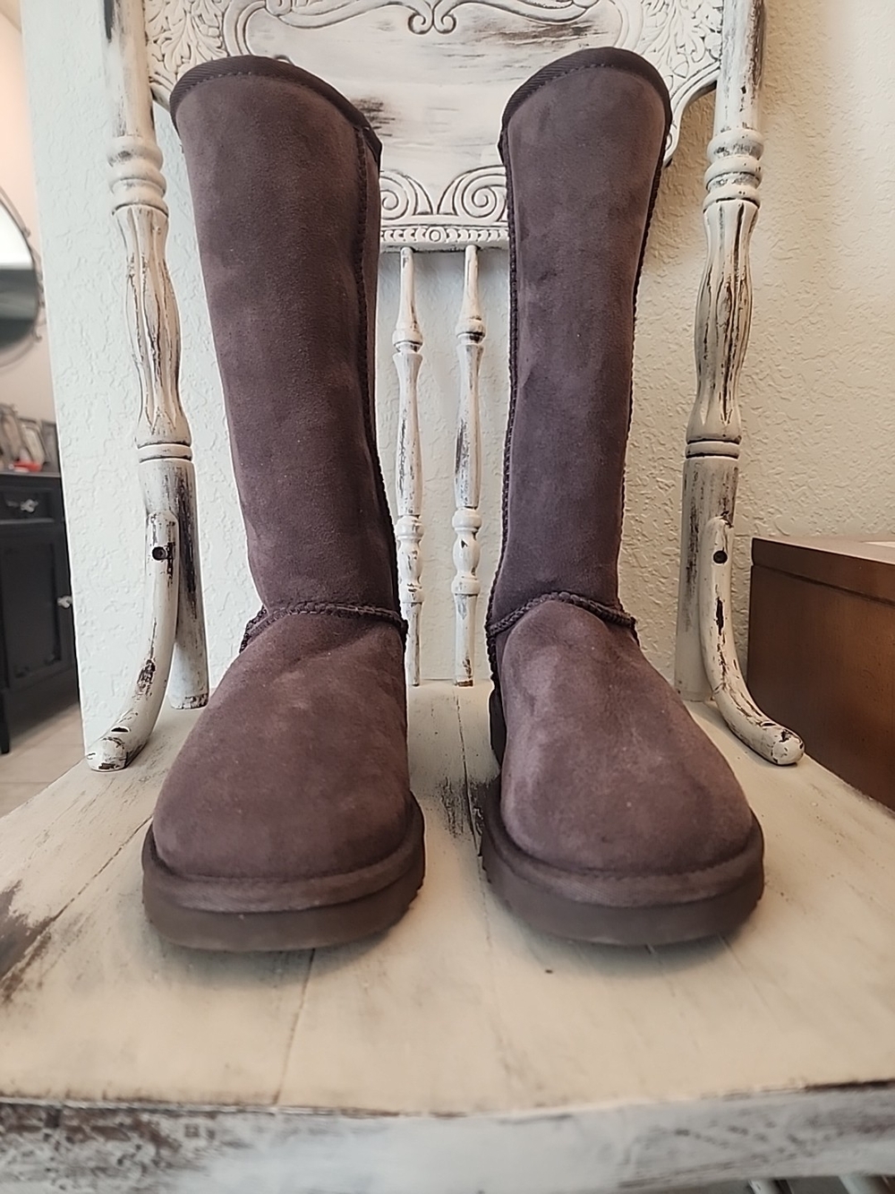 Classic Tall Ugg Australia Winter Boots in Dark Chocolate Brown